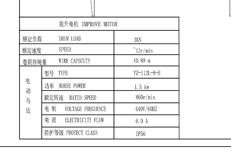 电动软梯绞车参数